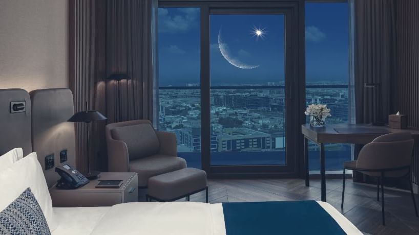 Illustration of the Ramadan moon & star in A-List Suite at Paramount Hotel Midtown
