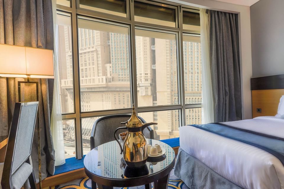 Beverages on a stool in Junior Suites at Elaf Al Mashaer