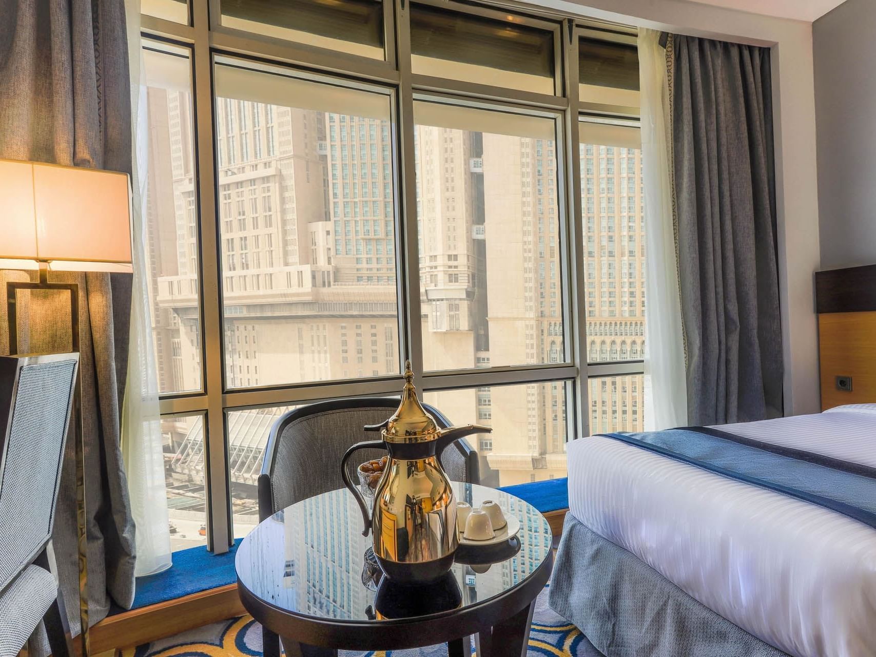 Beverages on a stool in Junior Suites at Elaf Al Mashaer