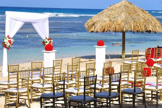 Wedding set up on the beach near Holiday Inns Montego Bay