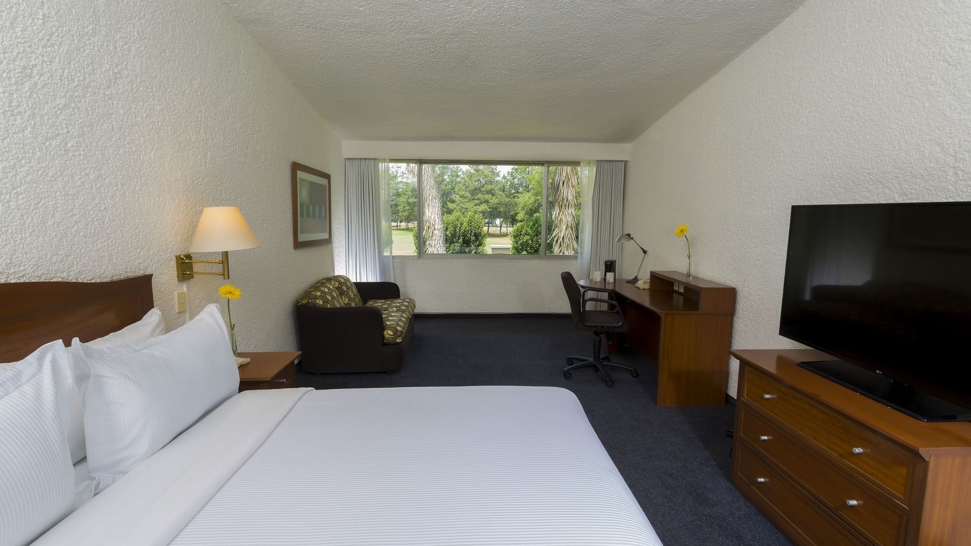 King bed & TV in Superior King Room at Gamma Pachuca