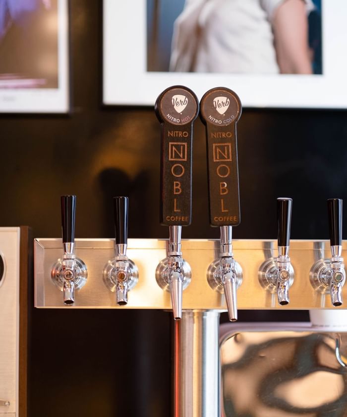 Close-up of coffee machine used at Backstage at the Verb