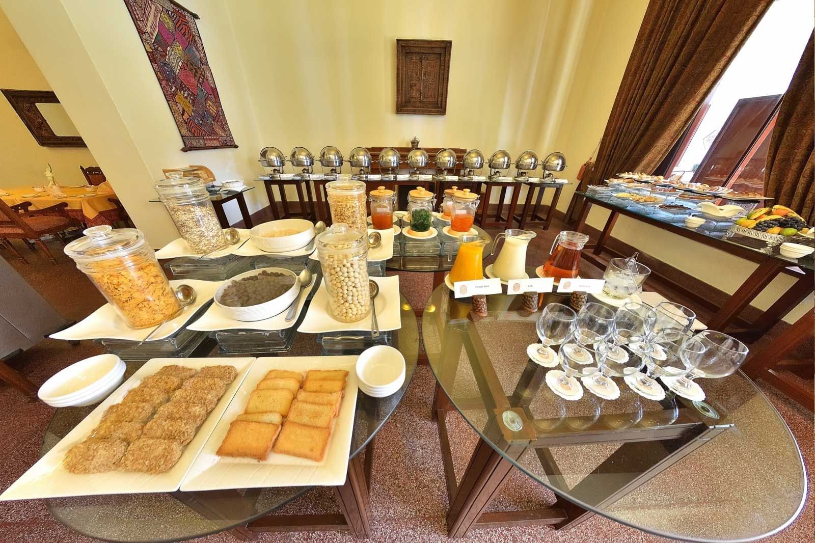 A display of breakfast served at Swat Serena Hotel
