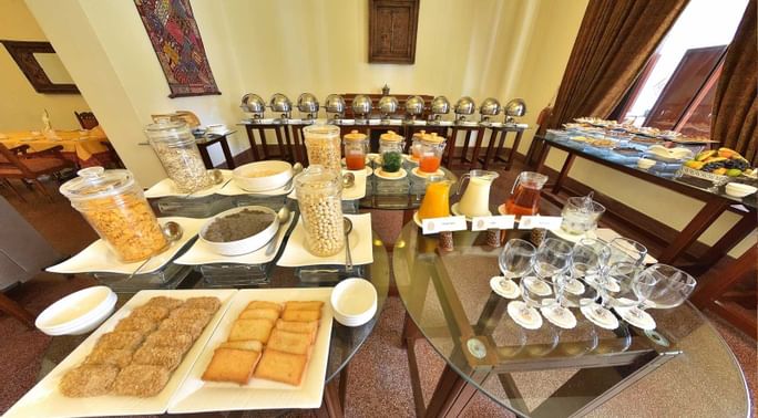 A display of breakfast served at Swat Serena Hotel