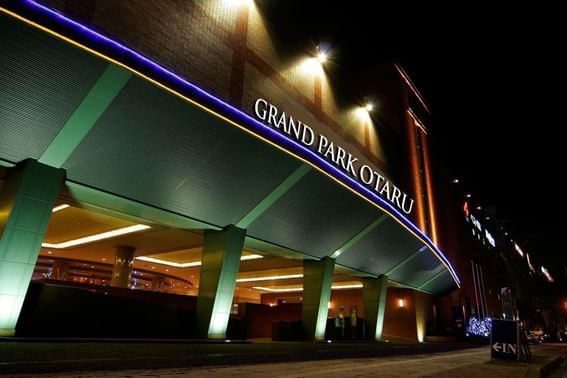 Exterior view of Grand Park Otaru parking area at night