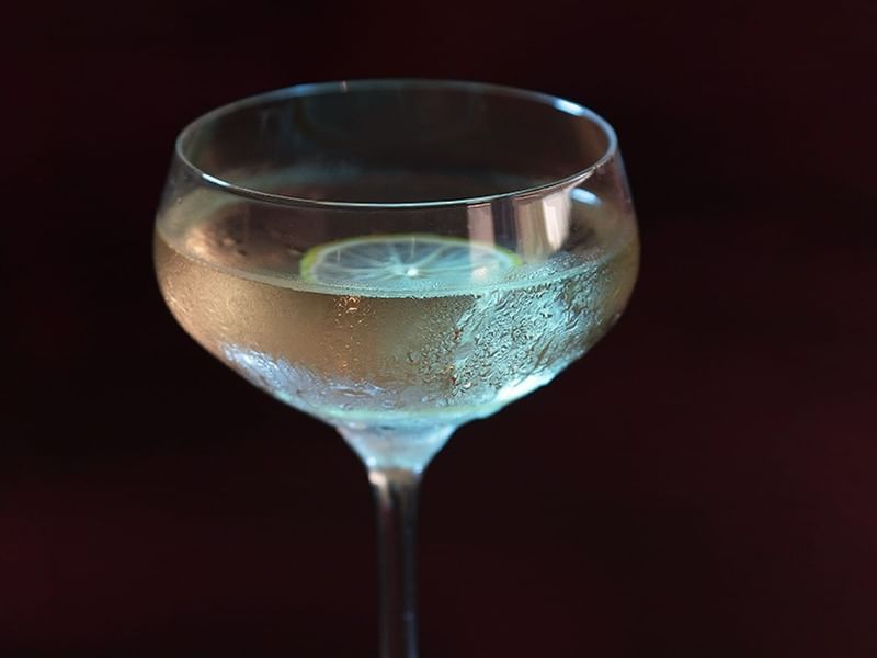 Close-up of a cocktail served in Yintony de Tanqueray restaurant at Live Aqua Resorts and Residence Club