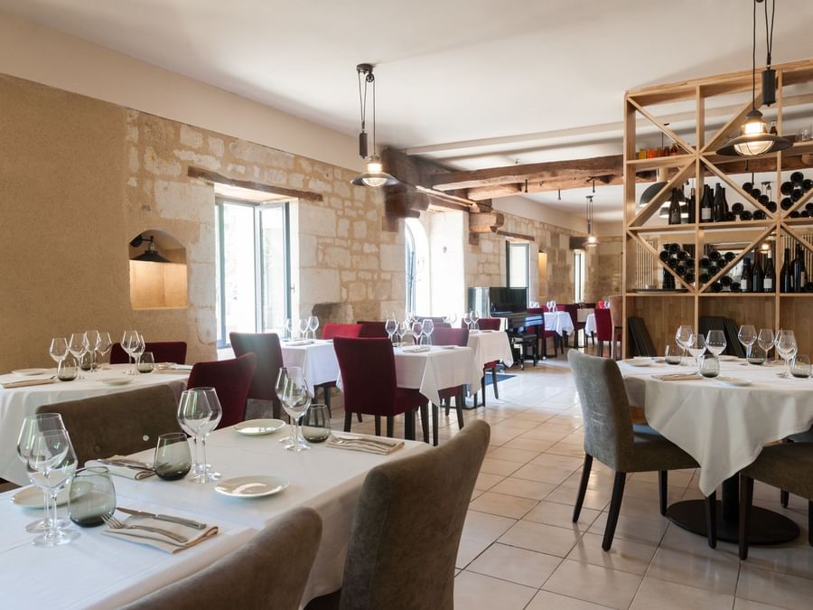Interior of a dining area at Domiane de Presle Saumur
