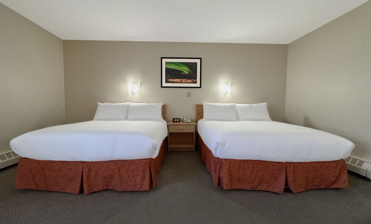 Dawson City, hotel room with two queen beds