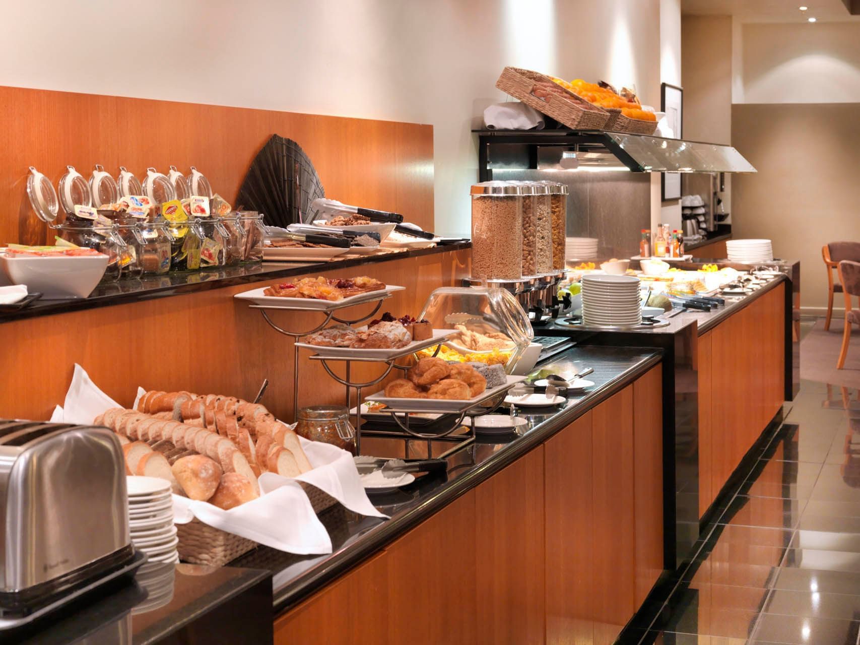 Pastry buffet served in Footlights Restaurant at Hotel Grand Chancellor Melbourne