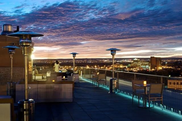 Rooftop terrace overlooking the city at Hotel Parq Central