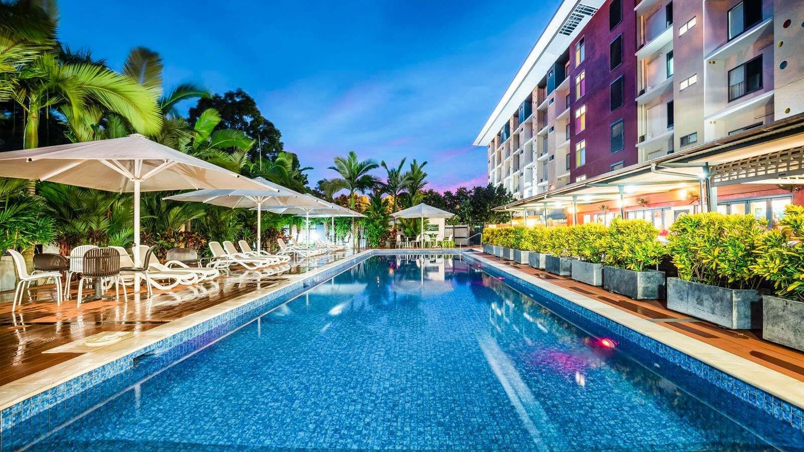 Exterior of the pool area at Novotel Darwin Airport