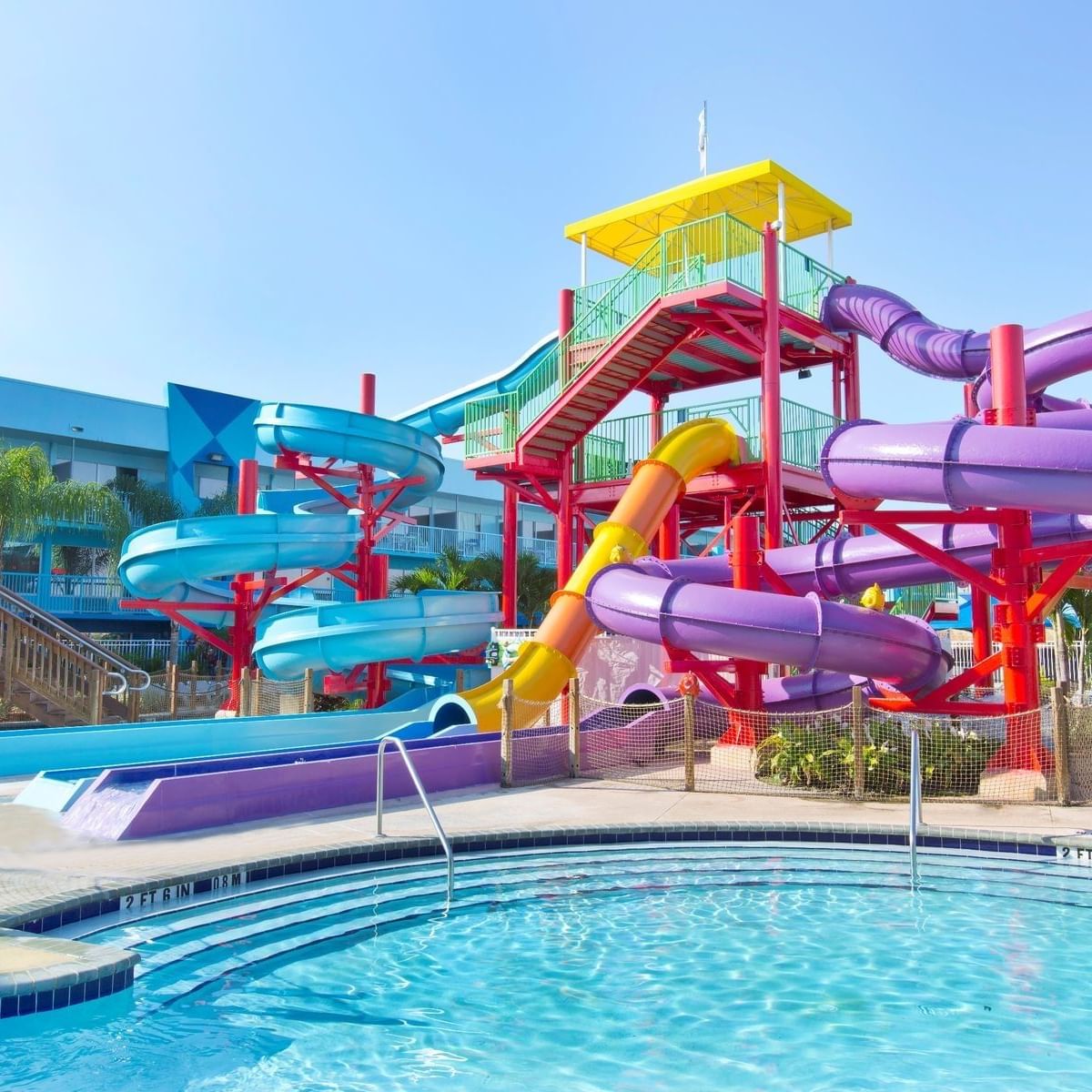 Water slide in the theme park at Flamingo Waterpark Resort