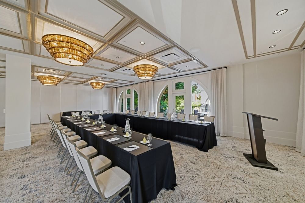 meeting room set up at el PRADO