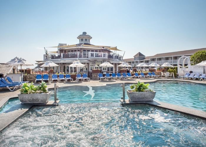 Outdoor pool area of Anchorage By The Sea near Ogunquit Collection