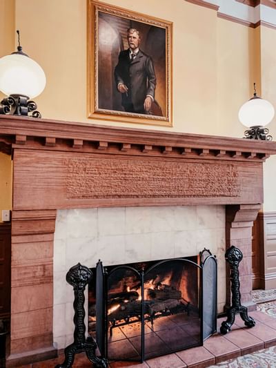 Lobby Fireplace in the Hotel Colorado