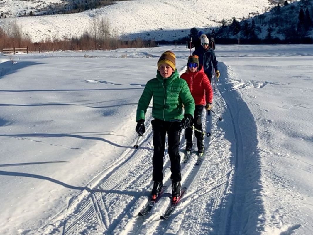 Kids on a pathway in Backcountry Safaris near Hotel Jackson