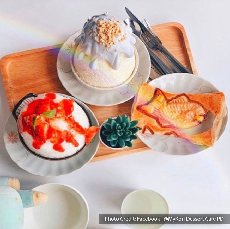 Varieties of shaved ice and desserts at Mykori Dessert Cafe, Port Dickson  