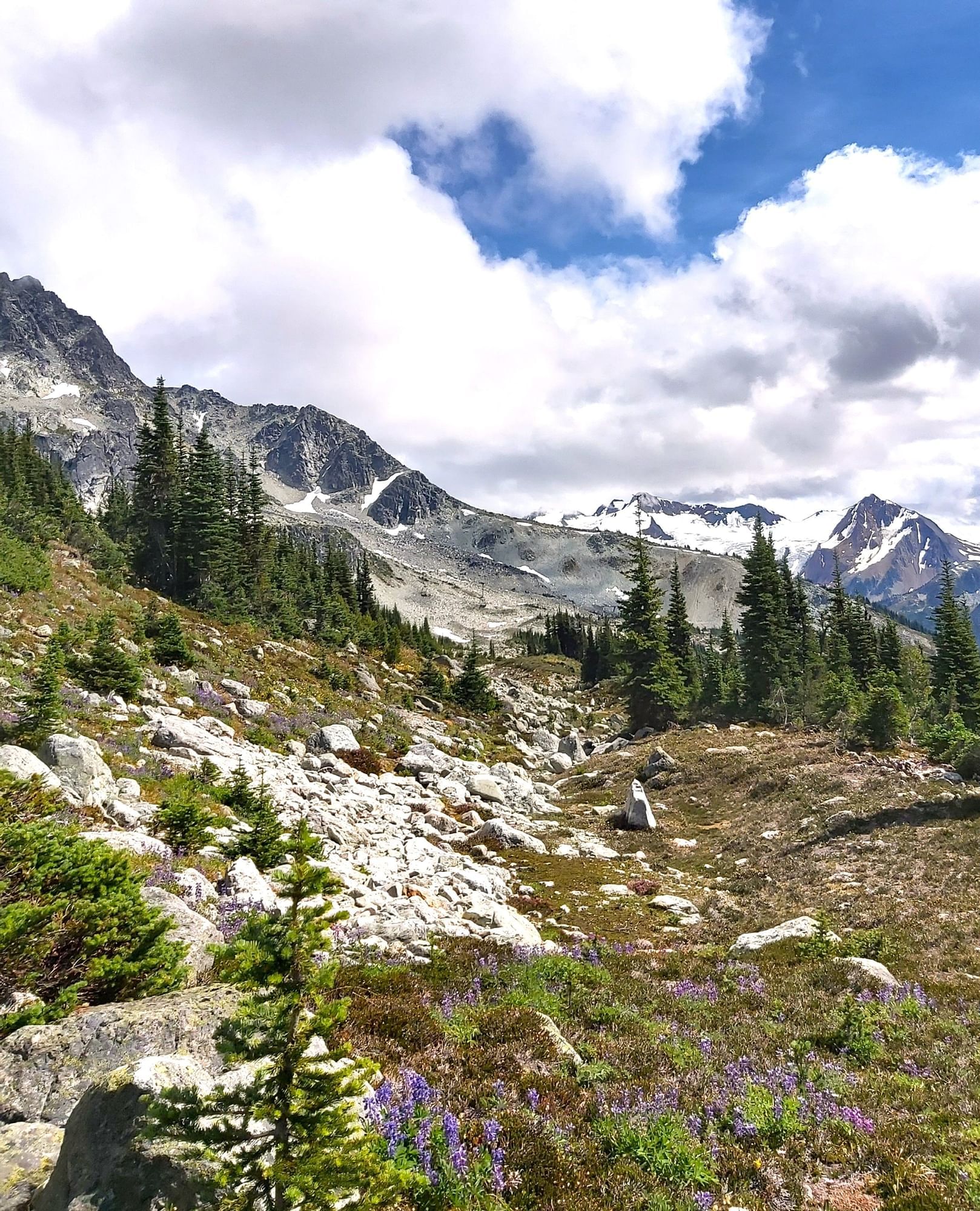 View of Blackcomb Mountain under the cloudy sky near Blackcomb Springs Suites