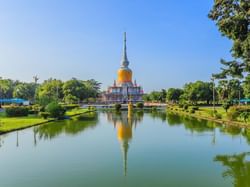 Exterior view of Mahasarakham temple near Hop Inn Hotel