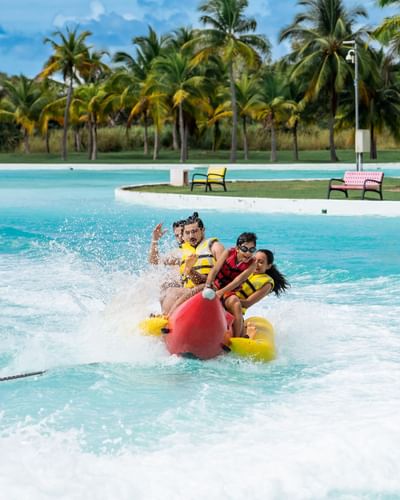 Family enjoying Marina water sports at Playa Blanca Beach Resort