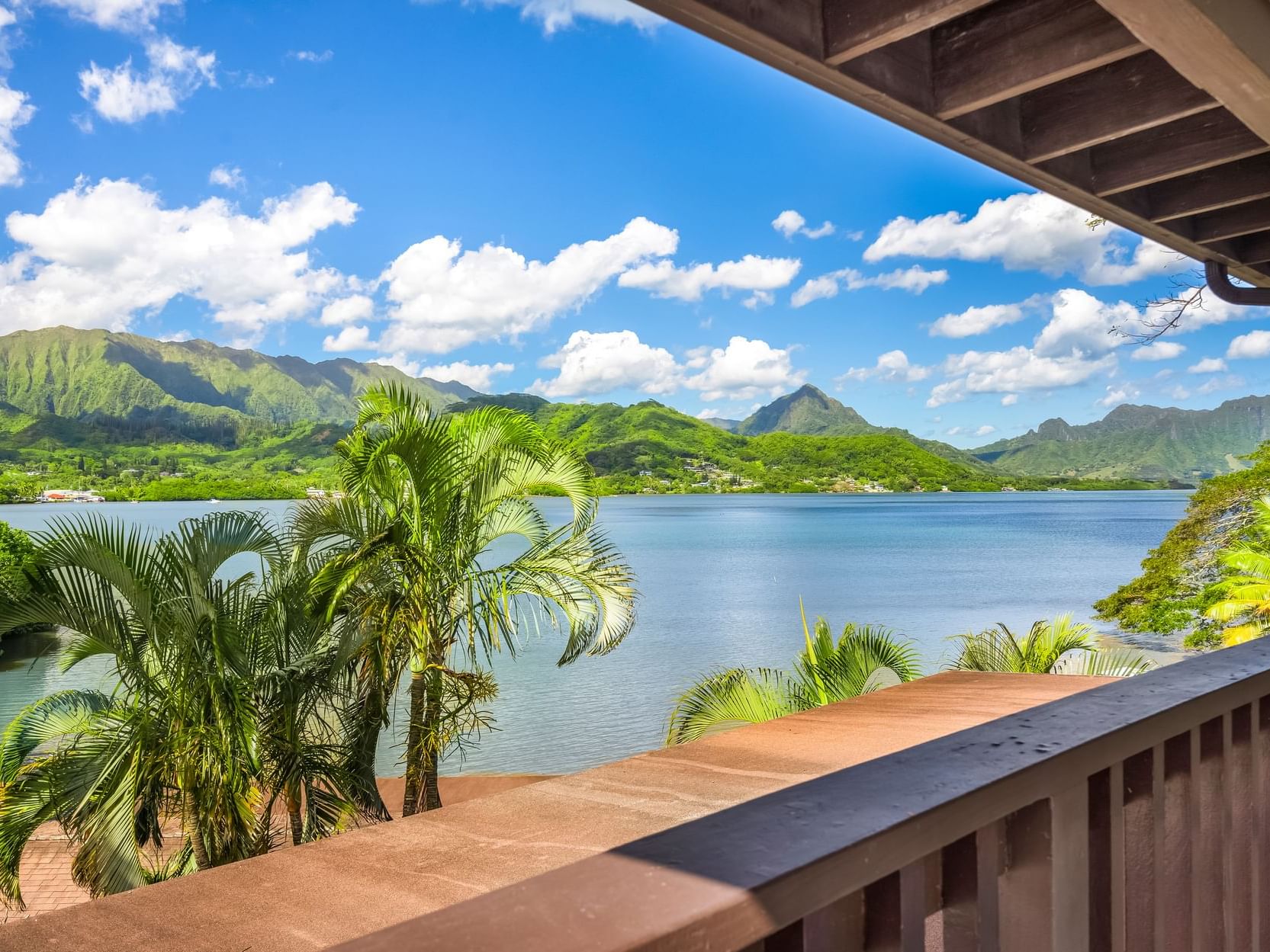 Balcony overlooking the view from Studio Suite Bay View at Paradise Bay Resort