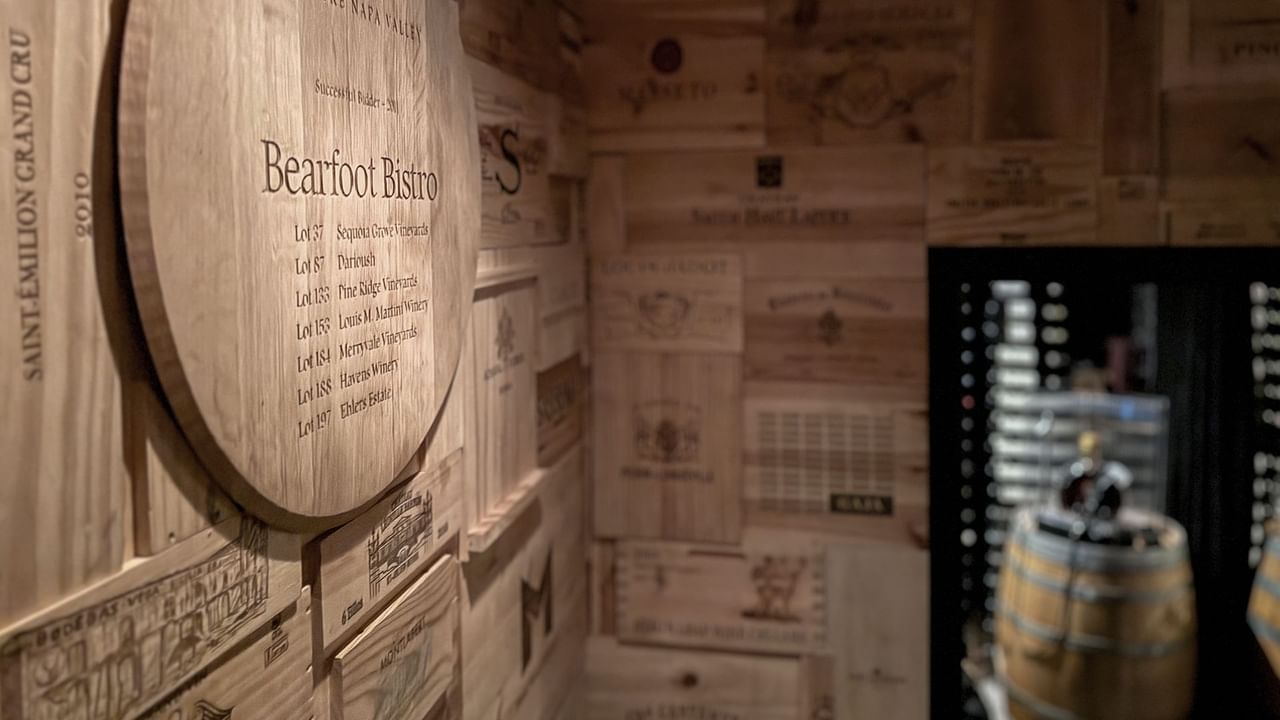 Wine cellar inside Bearfoot Bistro