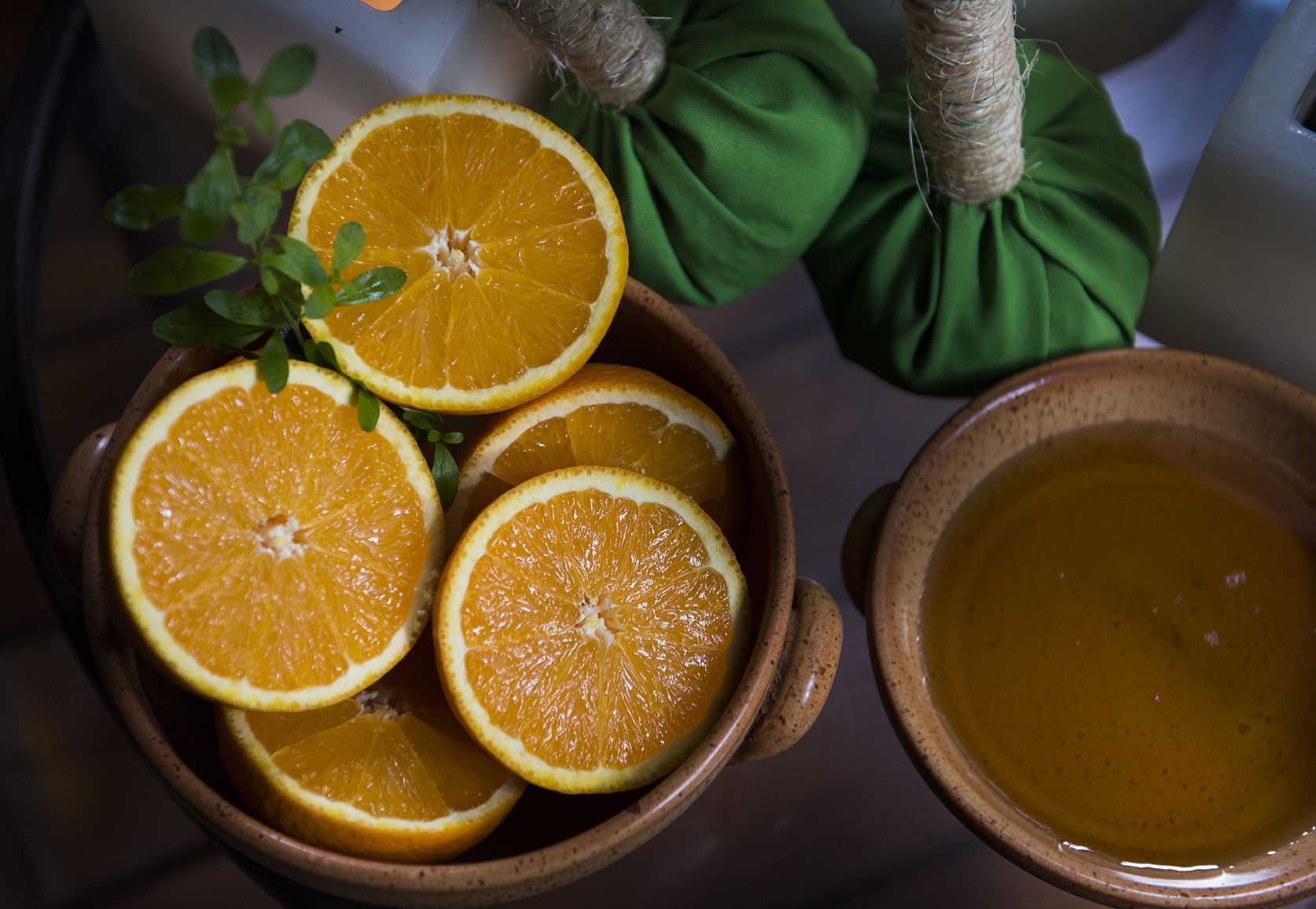 bowl of oranges on table