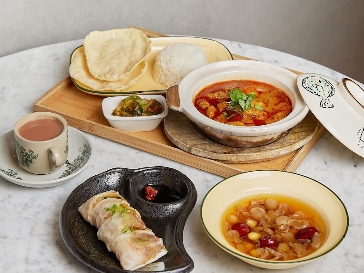 Fine dining food served in Cafe Oriental at Amara Hotel