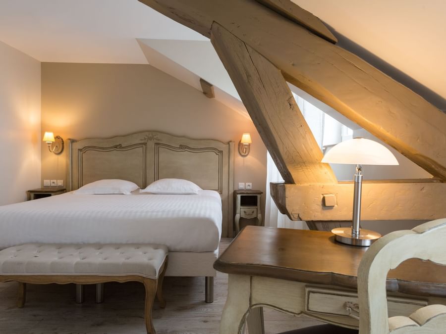 Interior of the Suite bedroom at Hotel Les Poemes de Chartres