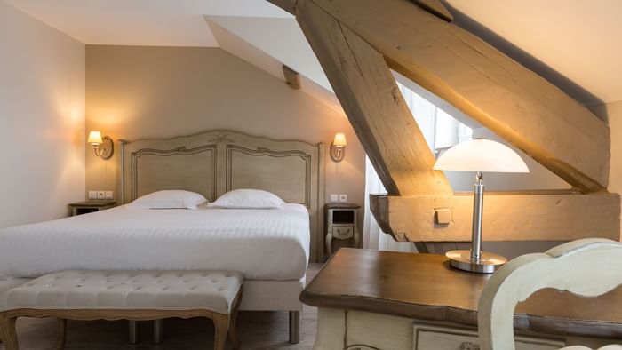 Interior of the Suite bedroom at Hotel Les Poemes de Chartres
