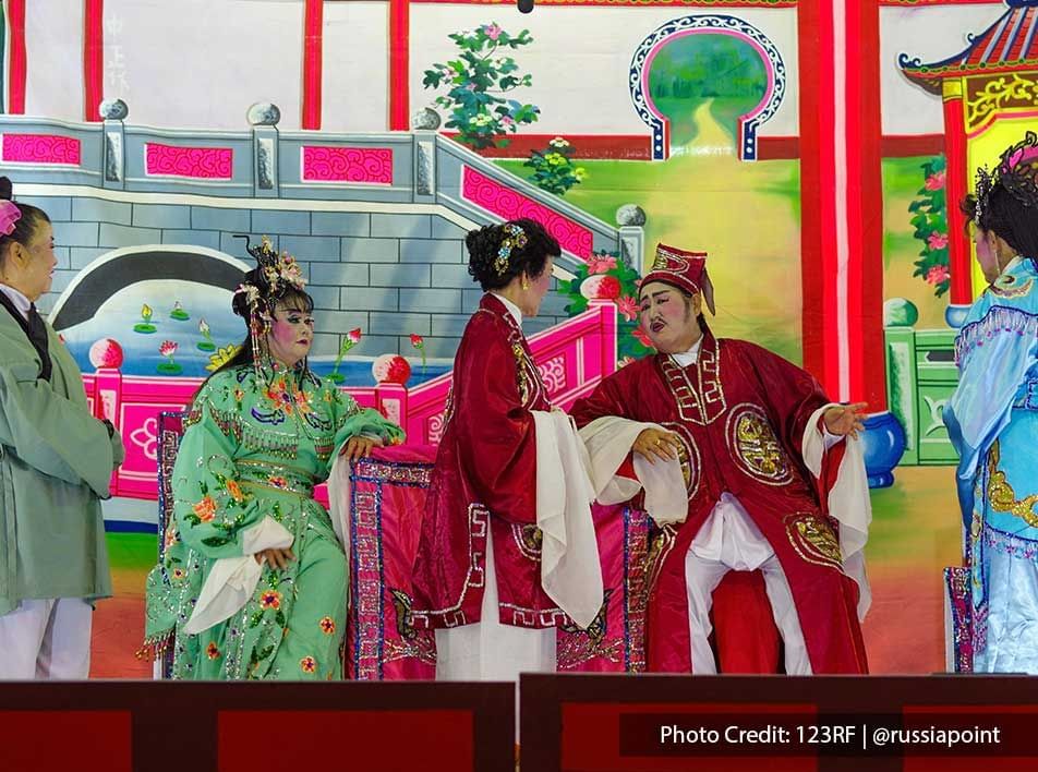 A chinese musical performance on a theatre stage in Goerge Town, Penang.