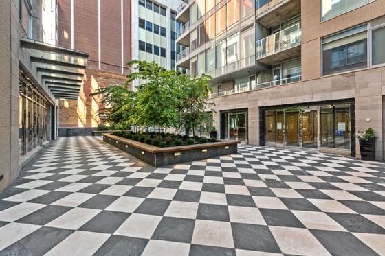 Landscaping in the Serene Courtyard at ReStays Ottawa