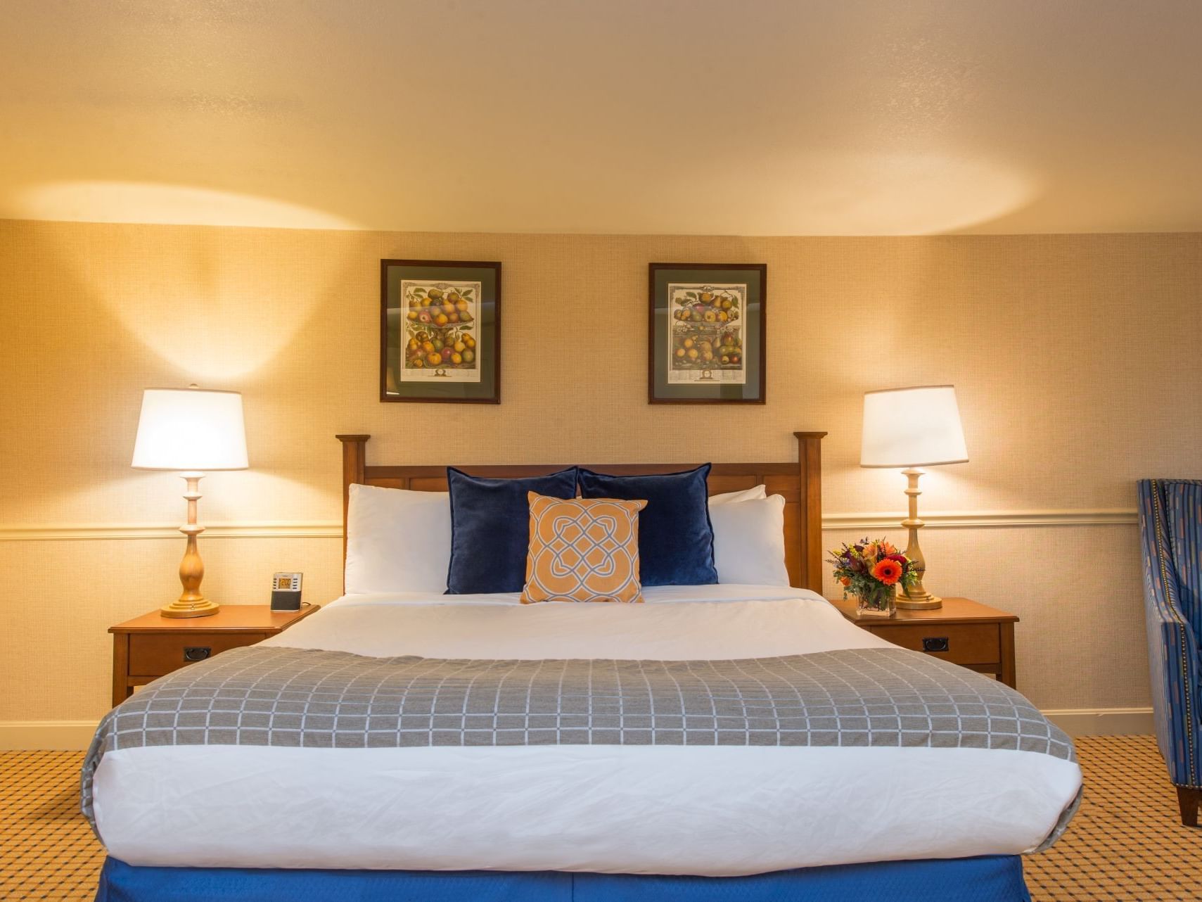 King bed in Historic King Room at Wolfeboro Inn