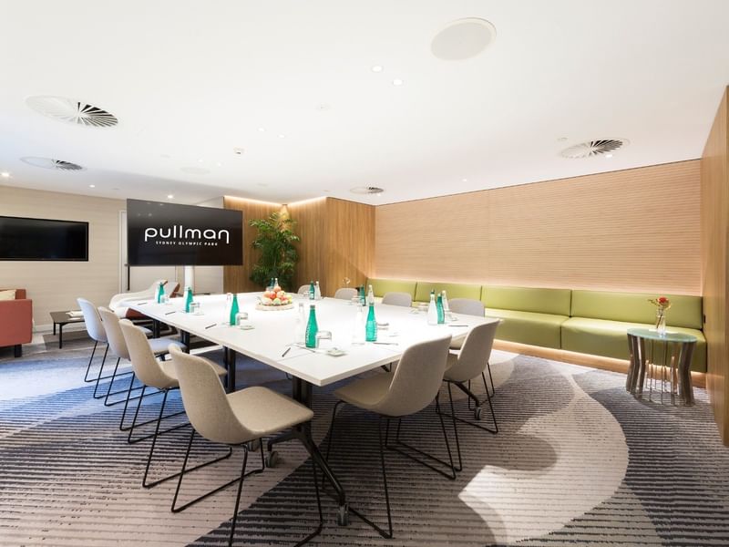 Elara Boardroom setup at Pullman Sydney Olympic Park in Sydney Olympic Park.