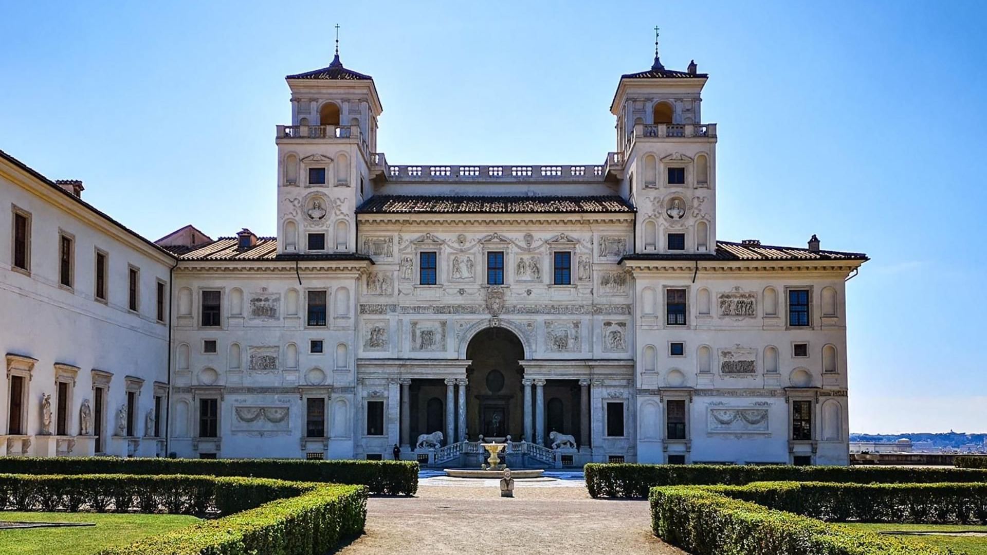 Distance view of Villa Medici Art Museum near Rome Luxury Suites