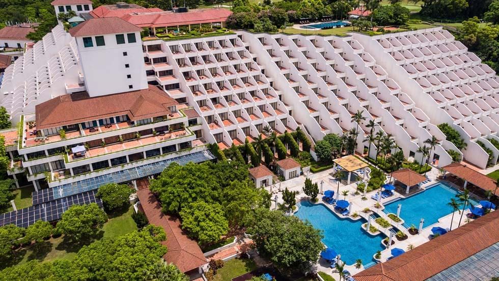 Distant view of the Grand Coloane Resort & pool area