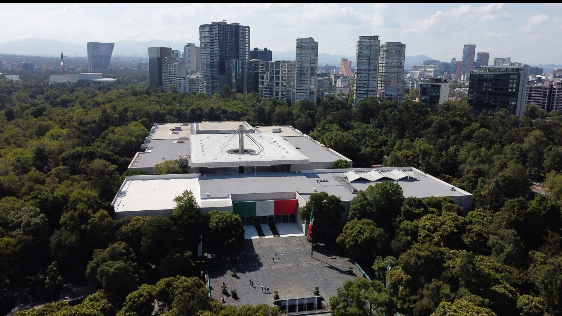 Aerial view of the National Museum of Anthropology, major cultural landmark near Camino Real Polanco Mexico