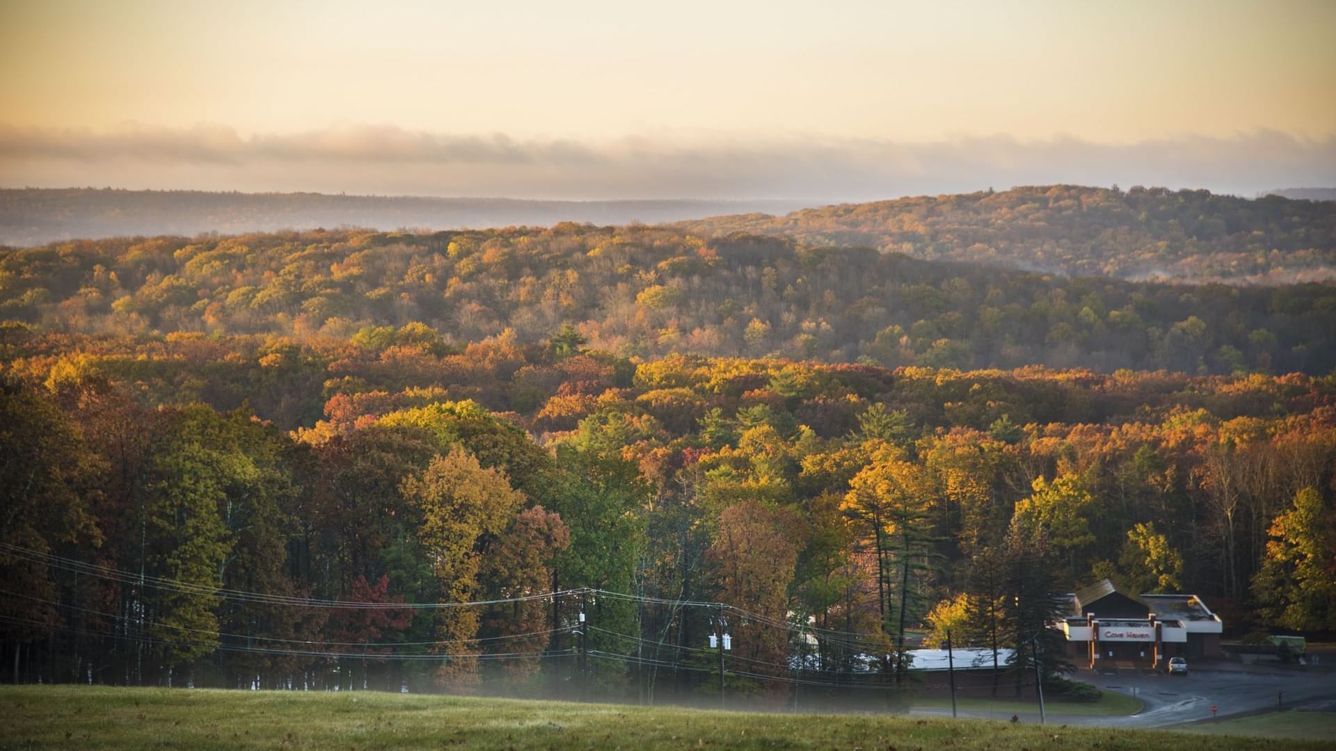 Landscape view of a Nature Trail in Pocono Mountains near Cove Pocono Resorts