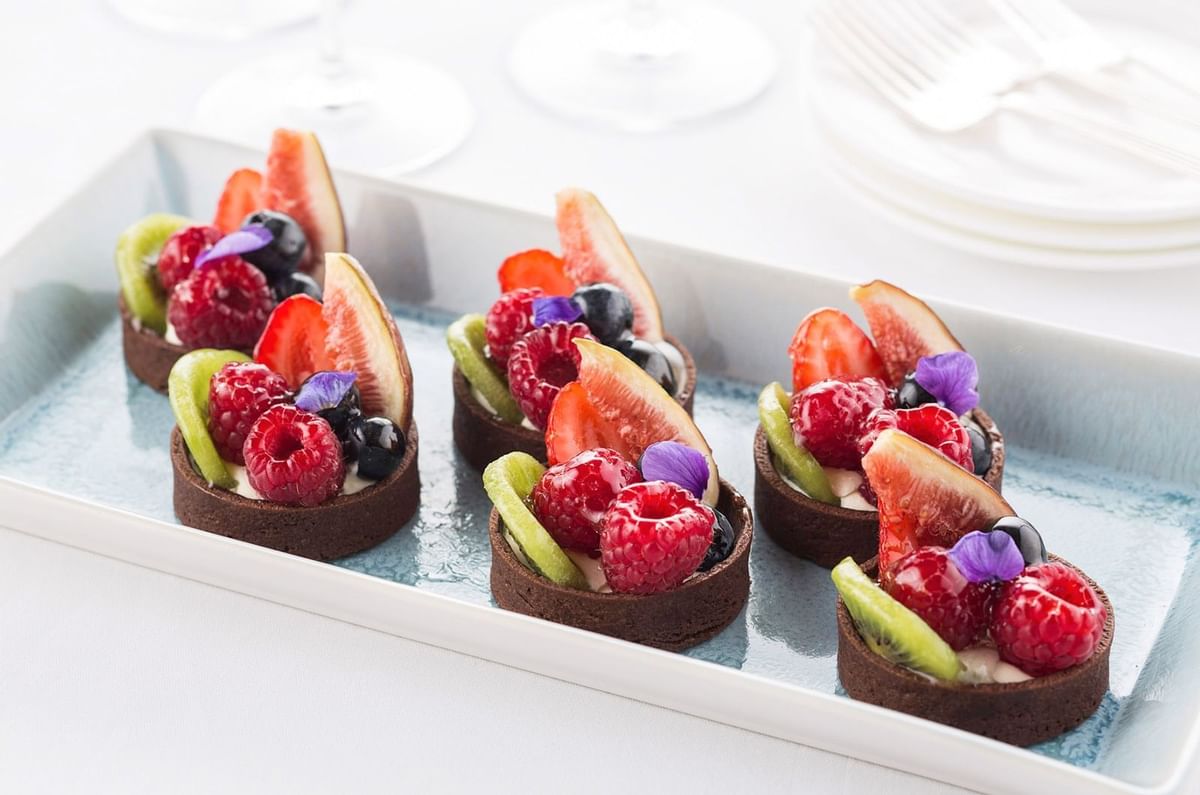 Fruit tarts served in events at Crown Hotel Melbourne