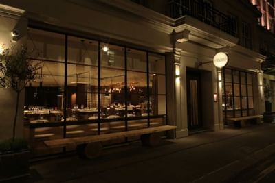 May Fair Kitchen Exterior View At Night