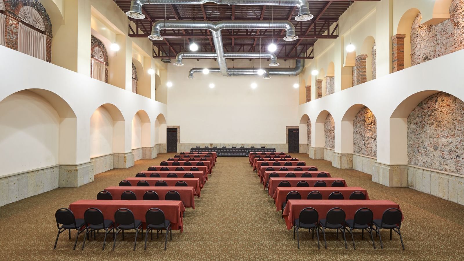 Classroom set-up in a hall at Fiesta Americana Hacienda