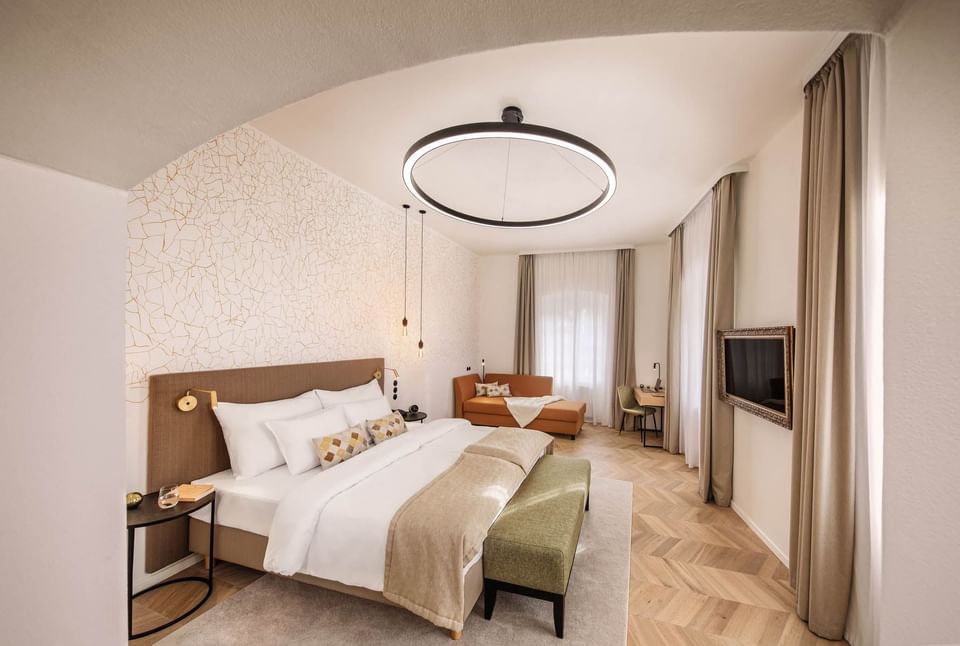 Deluxe Room Sleeping Area at Hotel Old Inn, Český Krumlov