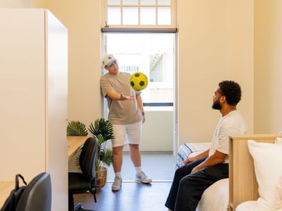 Students in a Twin Room at UniLodge Herston.
