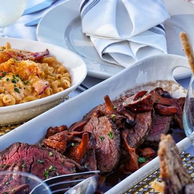 Beef tenderloin and other dishes served at Marenas Resort Miami