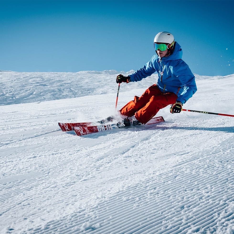 Close-up of Skier skiing near Falkensteiner Hotels