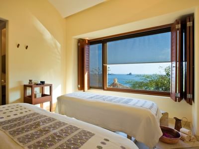 Spa interior with massage beds at Cala de Mar