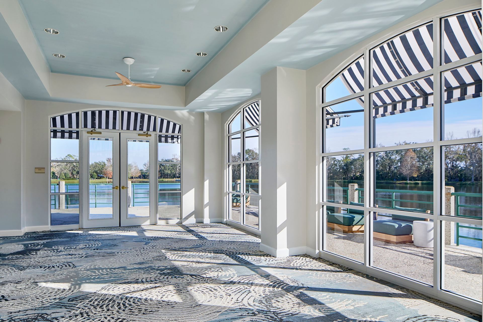 The vast modern ballroom at the Inn at Celebration provides many wonderful opportunities for celebration florida photos