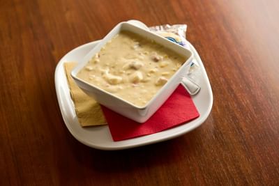 Close-up of Corn Chowder dip at The IowaStater Restaurant