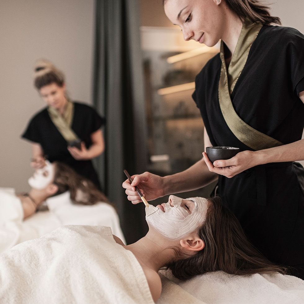 Two ladies having facial treatments at Falkensteiner Hotels