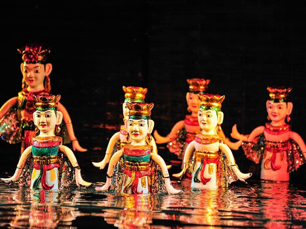 Close-up of a Puppet performance in Thang Long Water Puppet Theatre near Sunway Hotel Hanoi